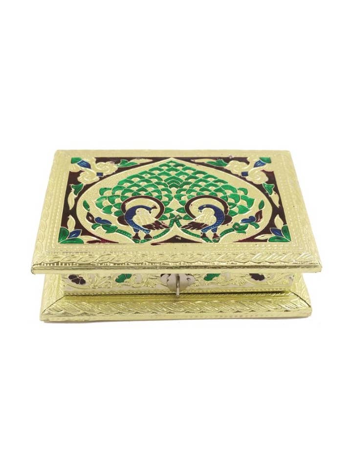 Caja Meenakari (7 x 5 pulgadas) para venta al por mayor de Ancientveda