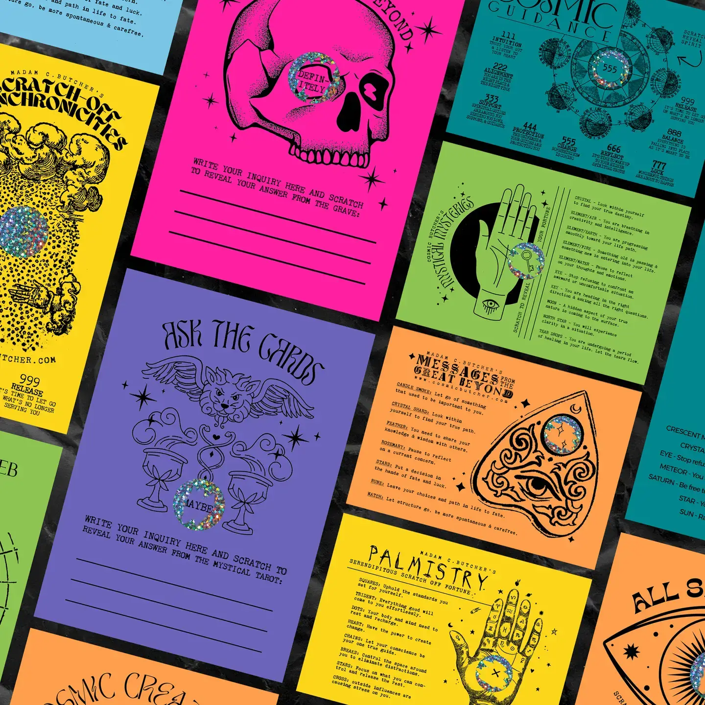 Cosmic Butcher - Wholesale Tarot Cards - Mystery Scratch Off Fortune Cards (Set of 3)3