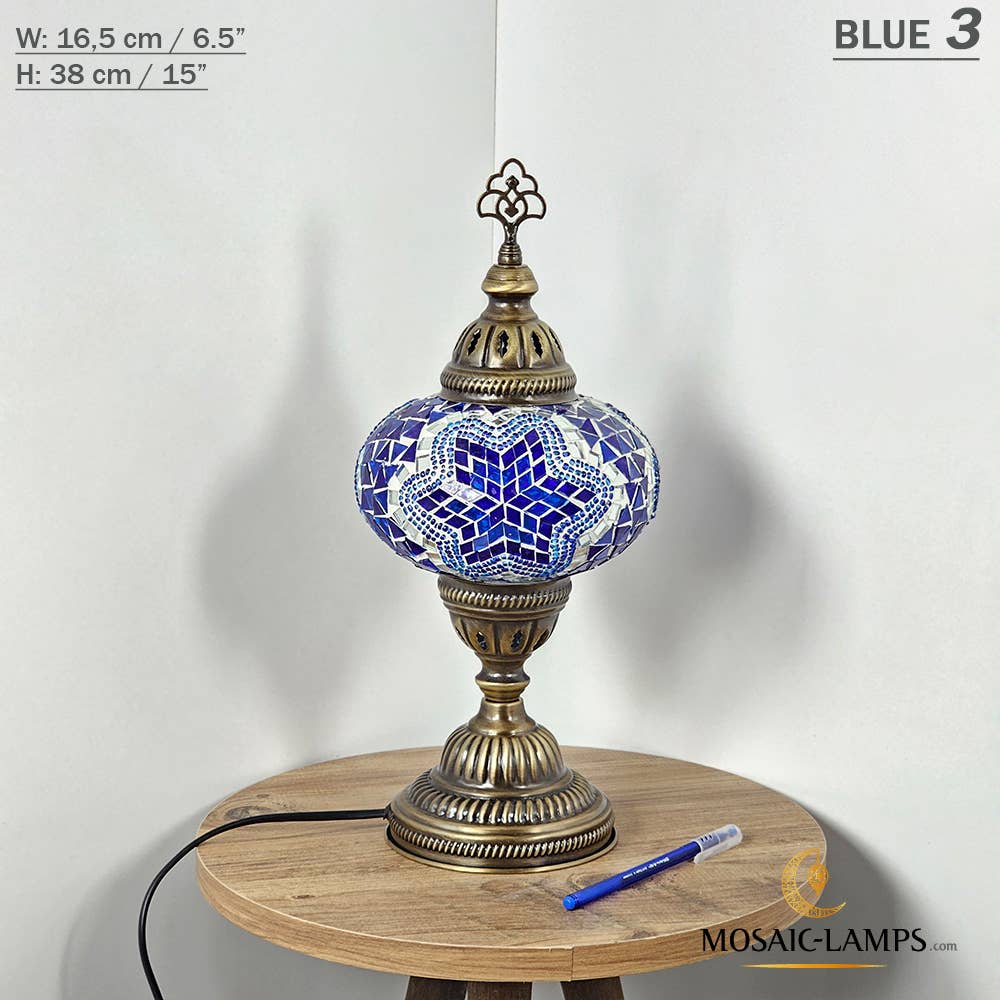 Mosaic Lamps - Vendita all'ingrosso Lampada da scrivania/d'accento - Lampada da tavolo grande a globo con mosaico turco, Marrakec, oltre 10 colori5