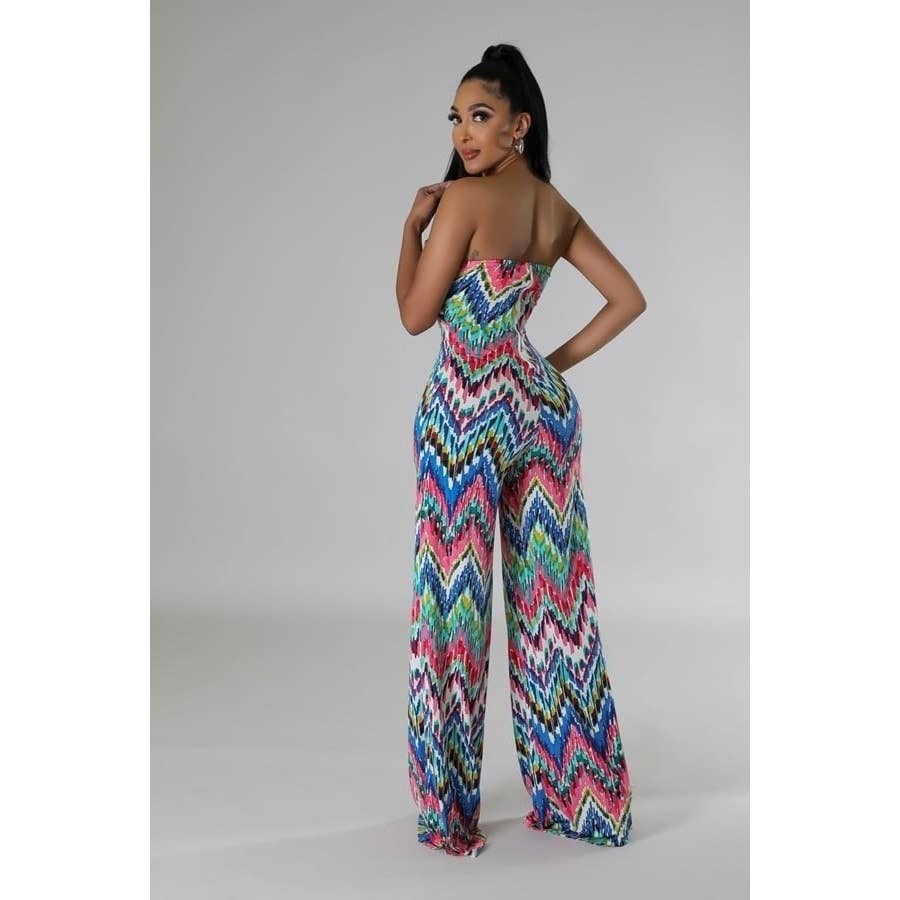 MULTI Tube Top Effortless Chic Jumpsuit for wholesale on Faire3