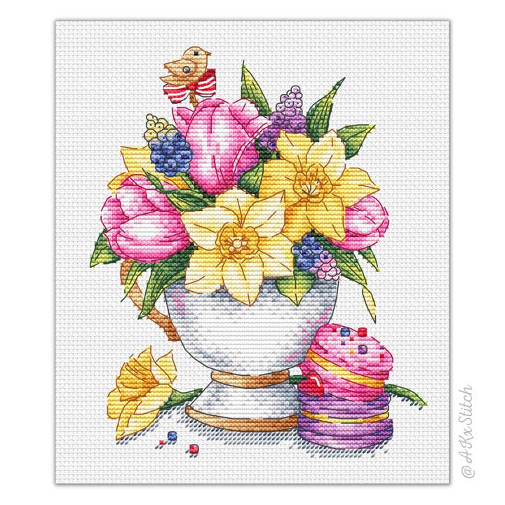 Spring Bouquet Cross Stitch Kit for wholesale by AKxStitch