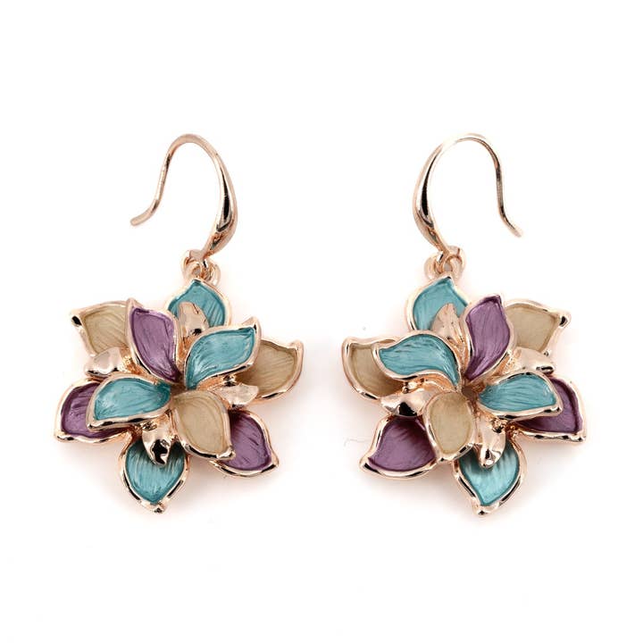 Open flower earrings for wholesale by KLK