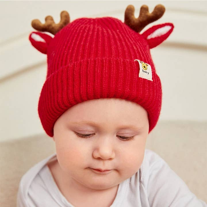 ACCITY - Wholesale Beanie - Kids - CHRISTMAS DEER LABEL CHILDREN'S KNITTED HAT_CWAH1752