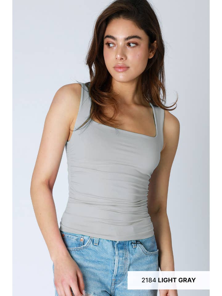 NIKIBIKI - Wholesale Tank Top - Women's - NS8408- Clean Line Square Shirred Top24