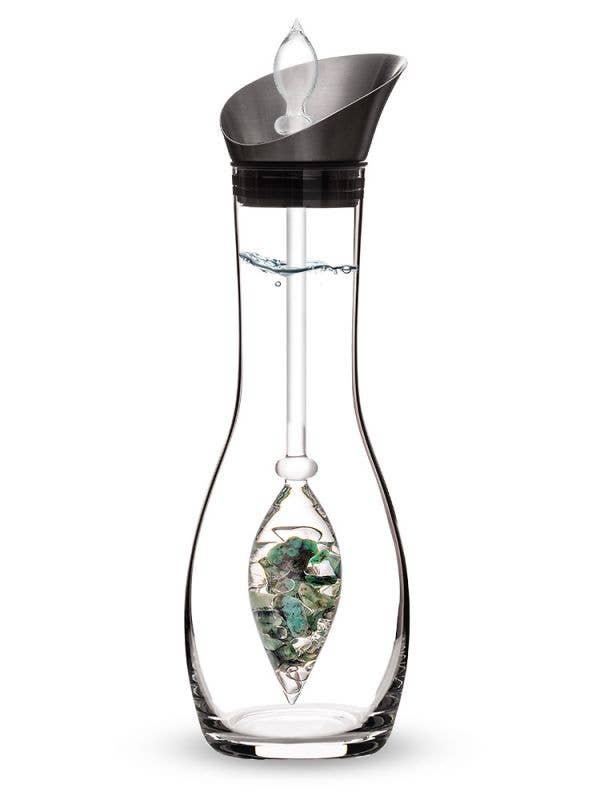 Era Crystal Water Carafe | VITALITY (Emerald & Clear Quartz) for wholesale by VitaJuwel USA