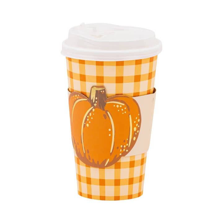 PLTG622x - Pumpkin Plaid To Go Cup for wholesale by My Mind’s Eye