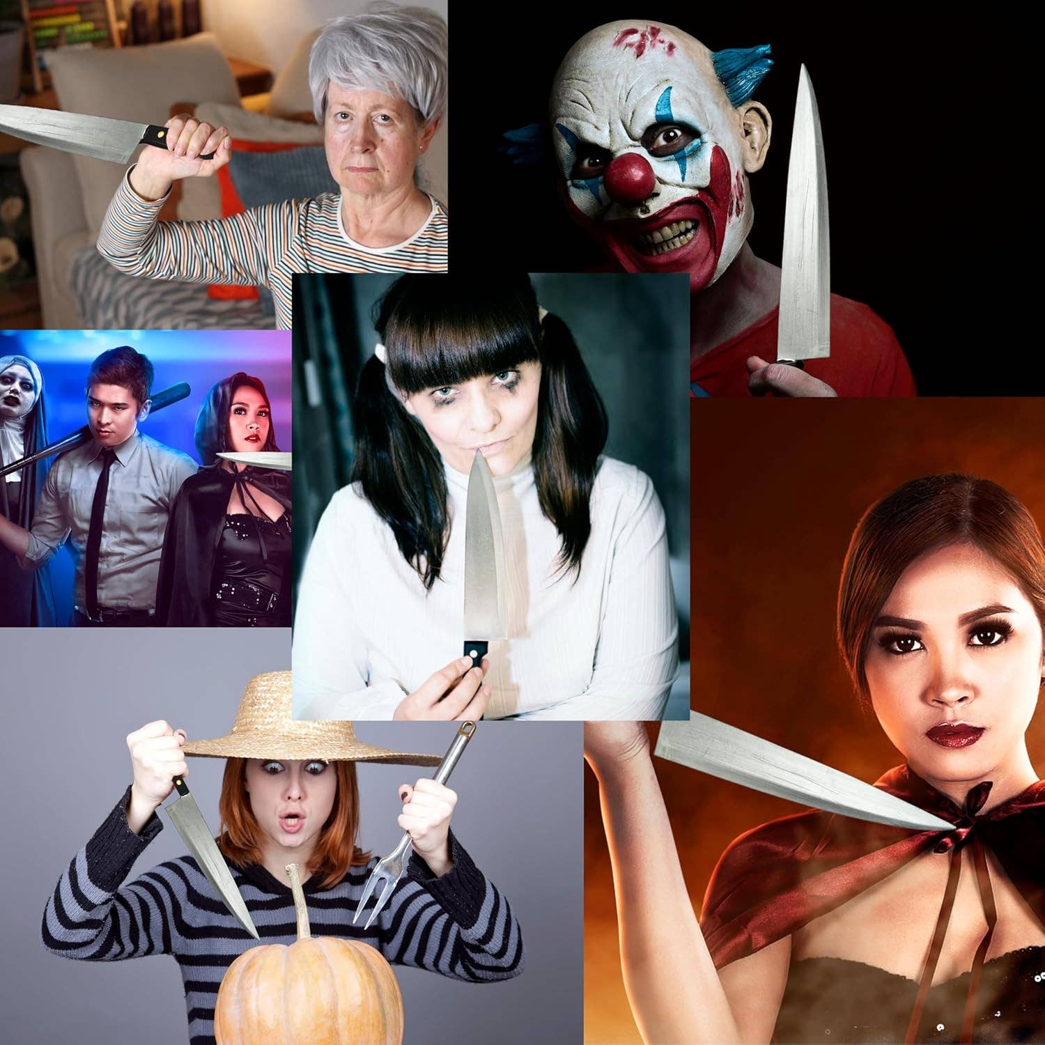 4E's Novelty - Vente Sets de couteaux - 4E's Novelty Faux Couteau de 17,5" pour Film - Couteau Factice Réaliste, Couteau de Farce, Couteau en Mousse pour Enfants, Couteaux d'Halloween pour Costume de Michael Myers3