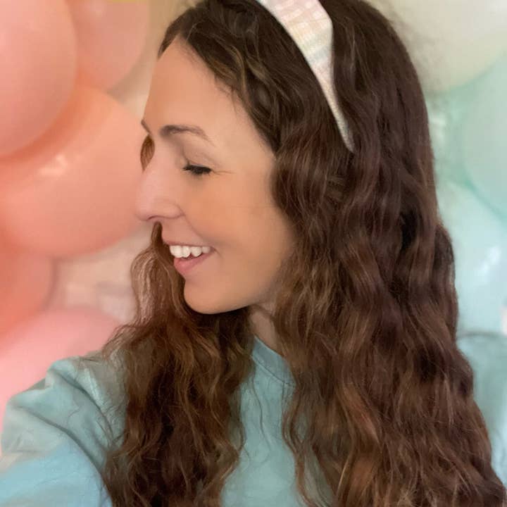 Brynnbands - Wholesale Fashion Headband - Women's - Pastel Gingham Waffle Knit Top Knot Headband - Brynnbands2