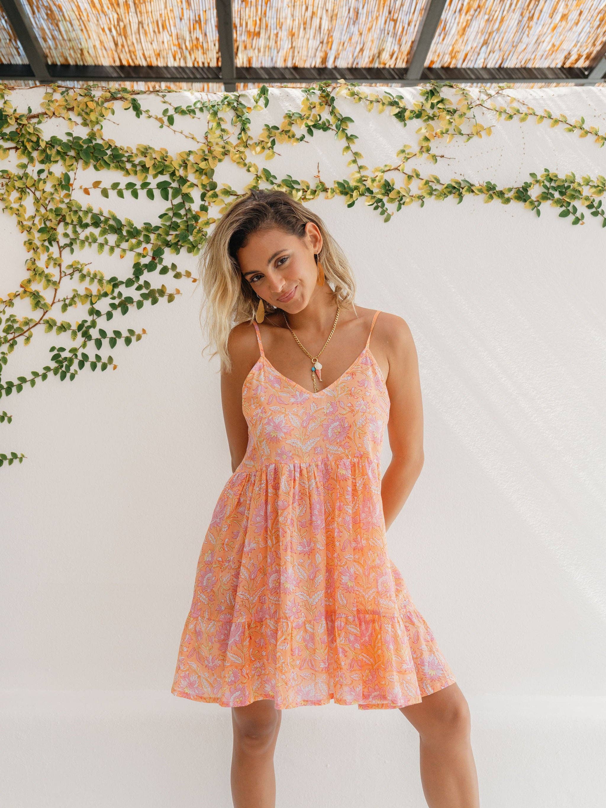 Guava Lane - Wholesale Dress - Women's - Mar y Sol Mini Dress-Tangerine Sky0