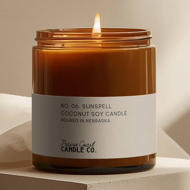 No. 06: Sunspell Coconut Soy Candle for wholesale by Prairie Coast Candle Co.