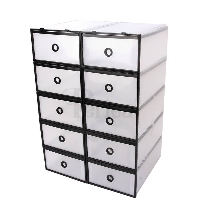 Cajas de almacenamiento de zapatos de plástico para niños Periea 'Tami' - Paquete de 10 para venta al por mayor de Periea