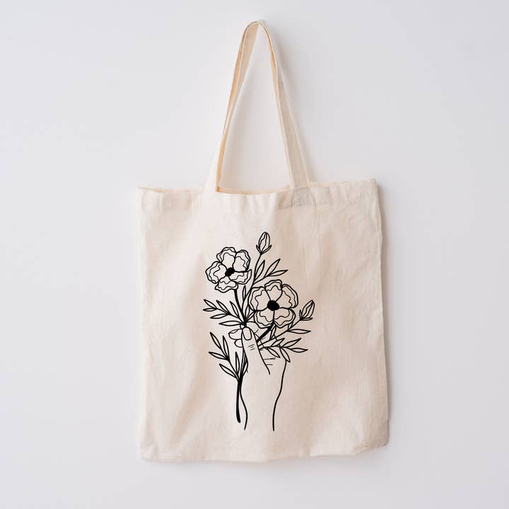 Handtasche aus Baumwolle mit Blumenmuster für den Großhandel von Bag It Up Boutique