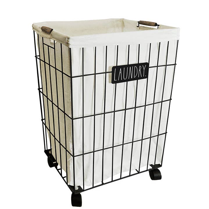 DesignStyles Home – wholesale Laundry hamper – Rae Dunn "Laundry" Hamper On Wheels0