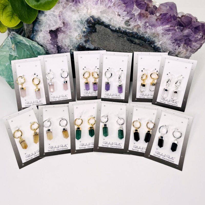 Rock Paradise - Wholesale Dangle Earrings - Crystal Point Earrings Assorted Stones9