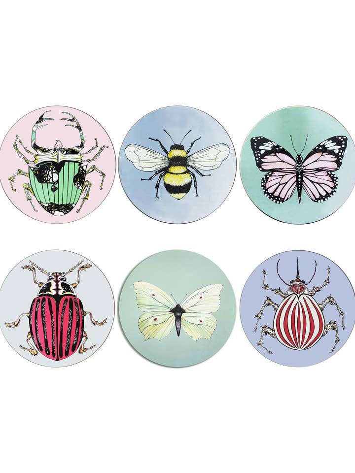 Ensemble mixte Bells Beasties : sets de table, dessous de verre et linges de table pour la vente par Bell Hutley