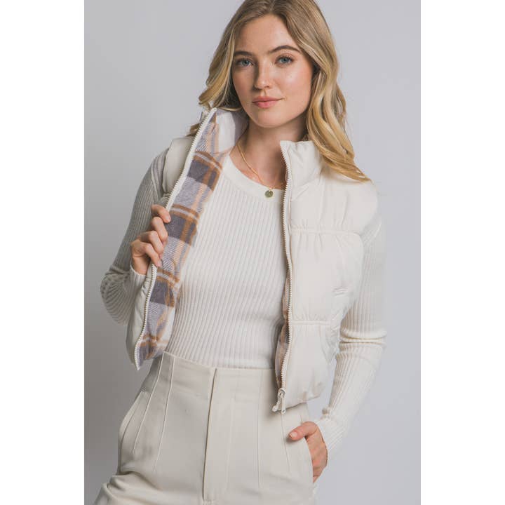 HiteJeans – wholesale Väst - Dam – Reversibel Puffer Crop-väst