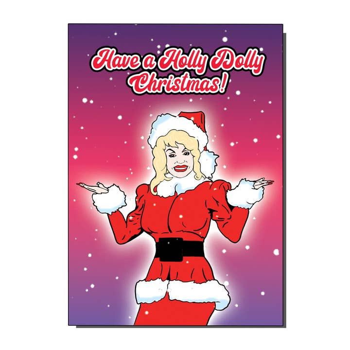 Holly Dolly Christmas Card for wholesale by Bite Your Granny