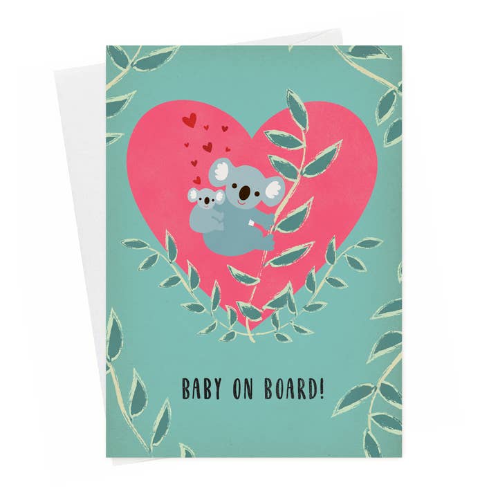 Tarjeta de bebé nuevo, Tarjeta de baby shower, Tarjeta de bienvenida bebé koala para venta al por mayor de Rosy Designs