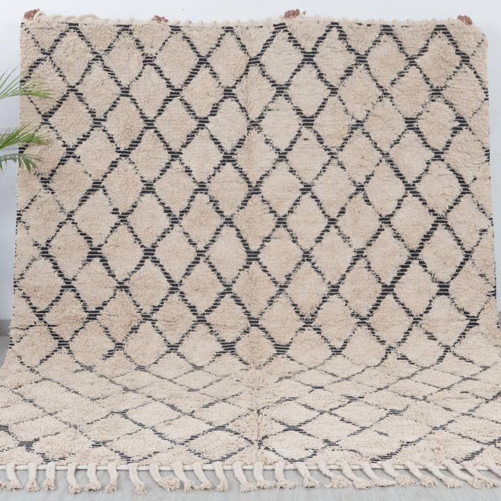 Aesthetic Homes LLC - Wholesale Area Rug - Modern Moroccan Beige Bohemian Hand Woven Wool Cotton Rug 0