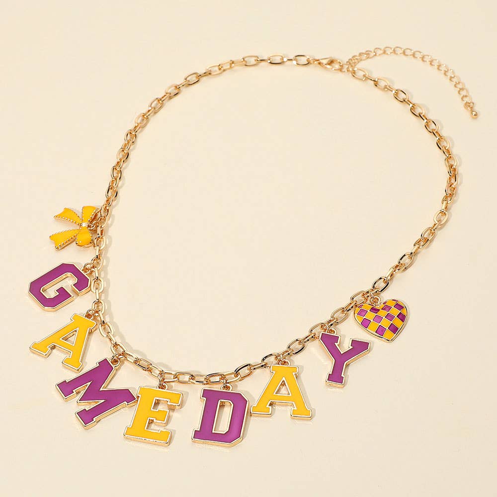 Sensibling Corp. - Wholesale Pendant/Charm Necklace - GAME DAY Letter Charm Station Necklace13