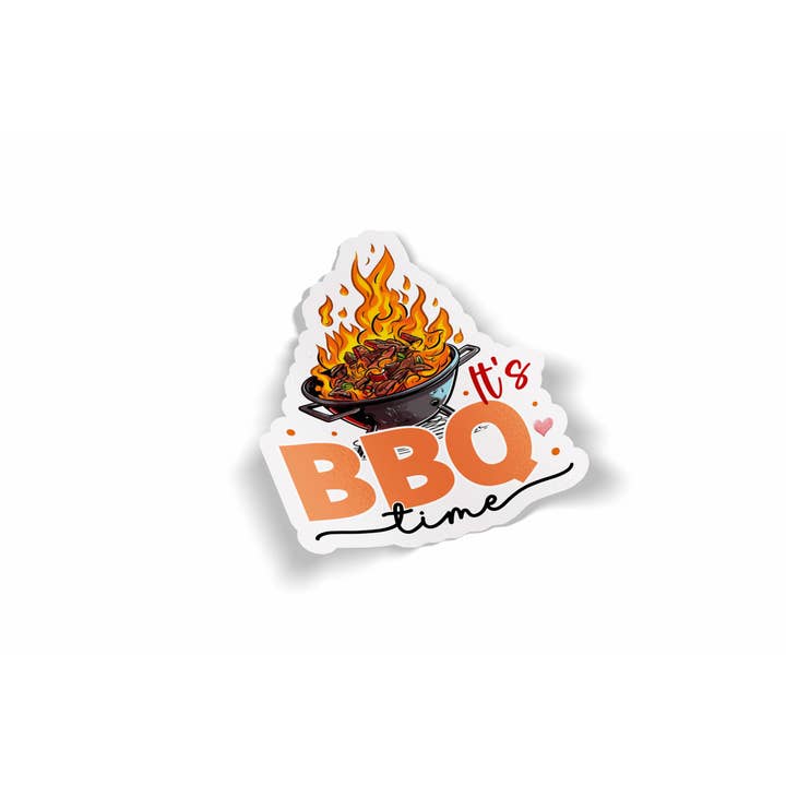 It's Time to BBQ Sticker for wholesale by JE Creates