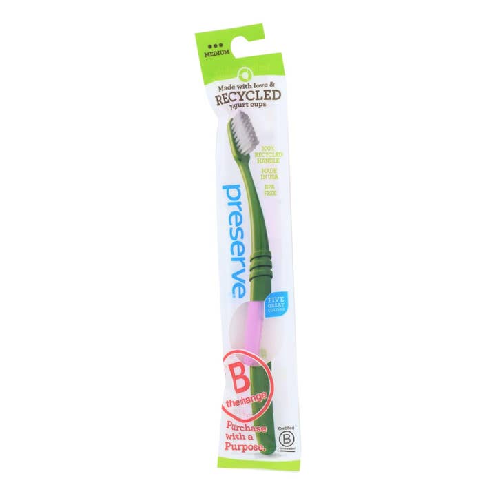 Everyday Supply Co - Wholesale Toothbrush - Preserve Medium Toothbrush 6-Pack, Assorted Colors