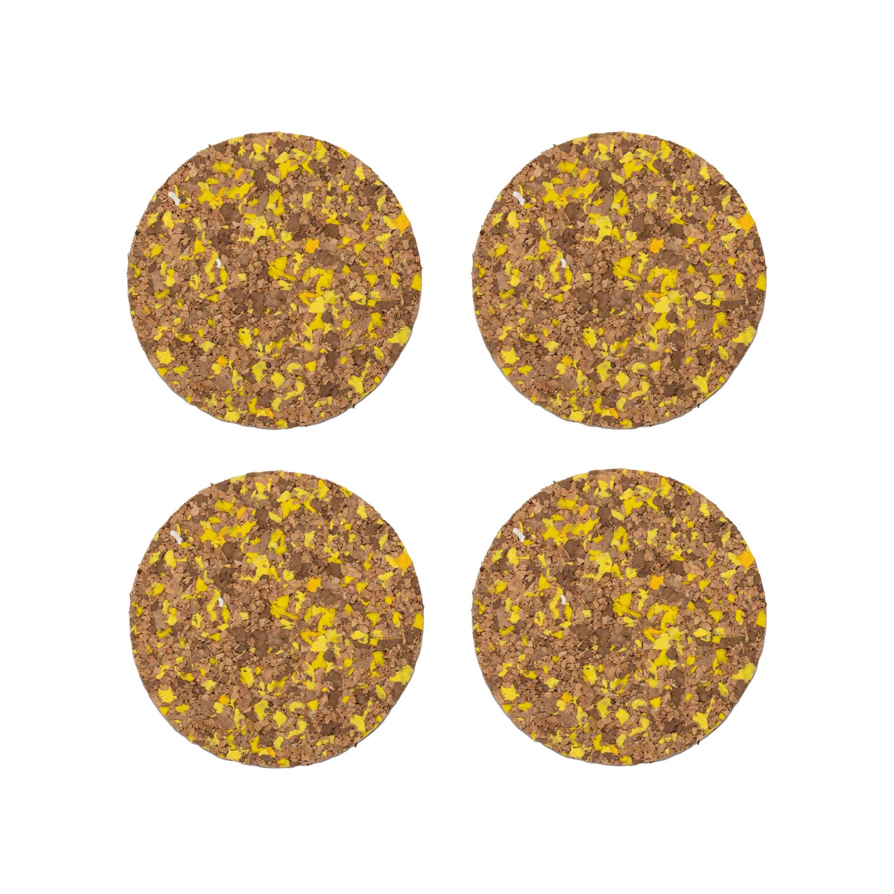 YOD&CO - Wholesale Coasters - Speckled Round Cork Coasters Set of 4 - Yellow6