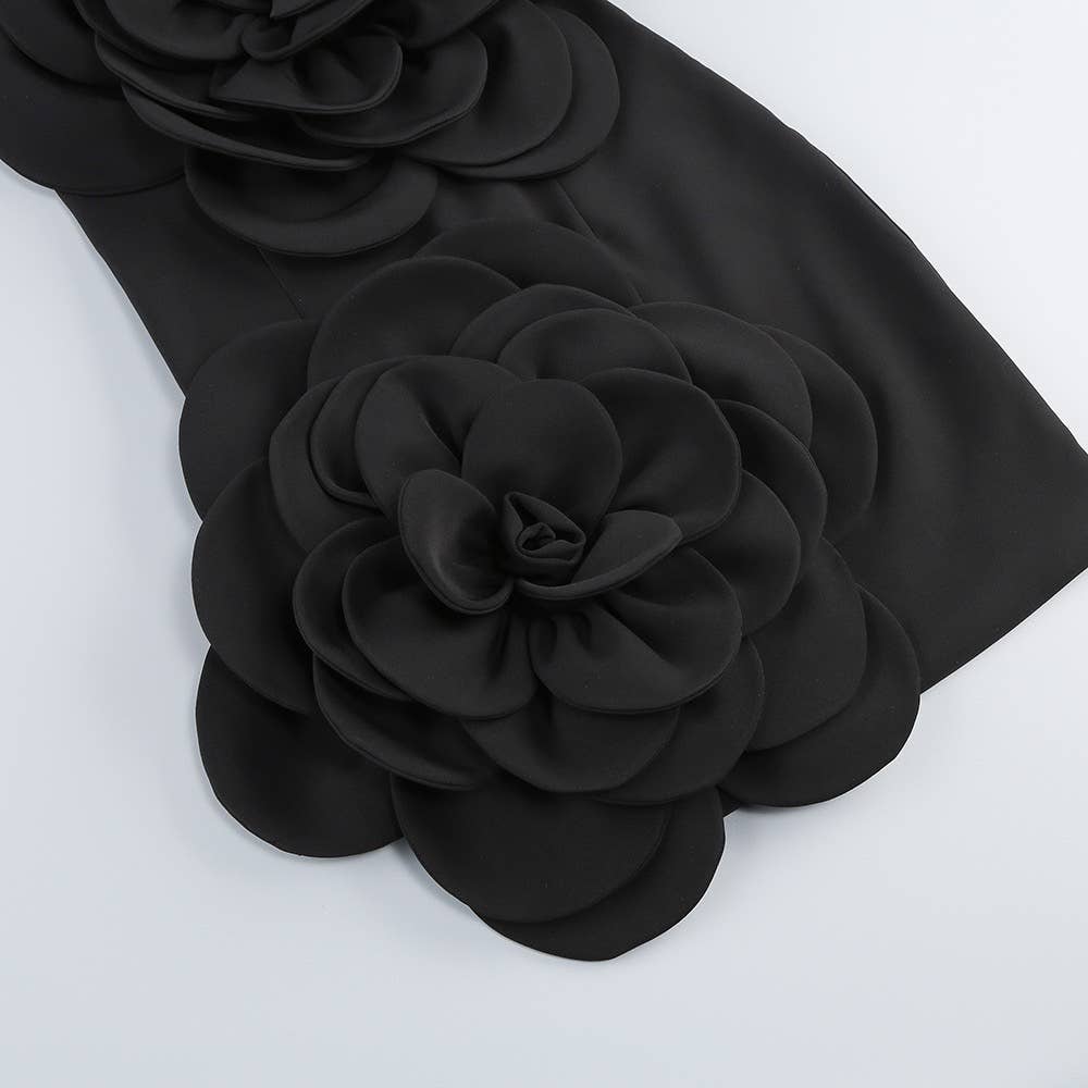 Productseeker - Wholesale Dress - Women's - DR0127 Red 3D Flower Tube Dress - Bold Elegance11