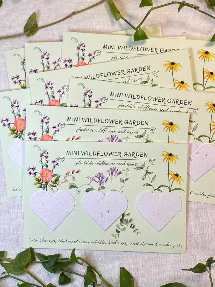 Plantable Party Favor | Mini Wildflower Garden Hearts for wholesale by The Raven’s Edge Studio