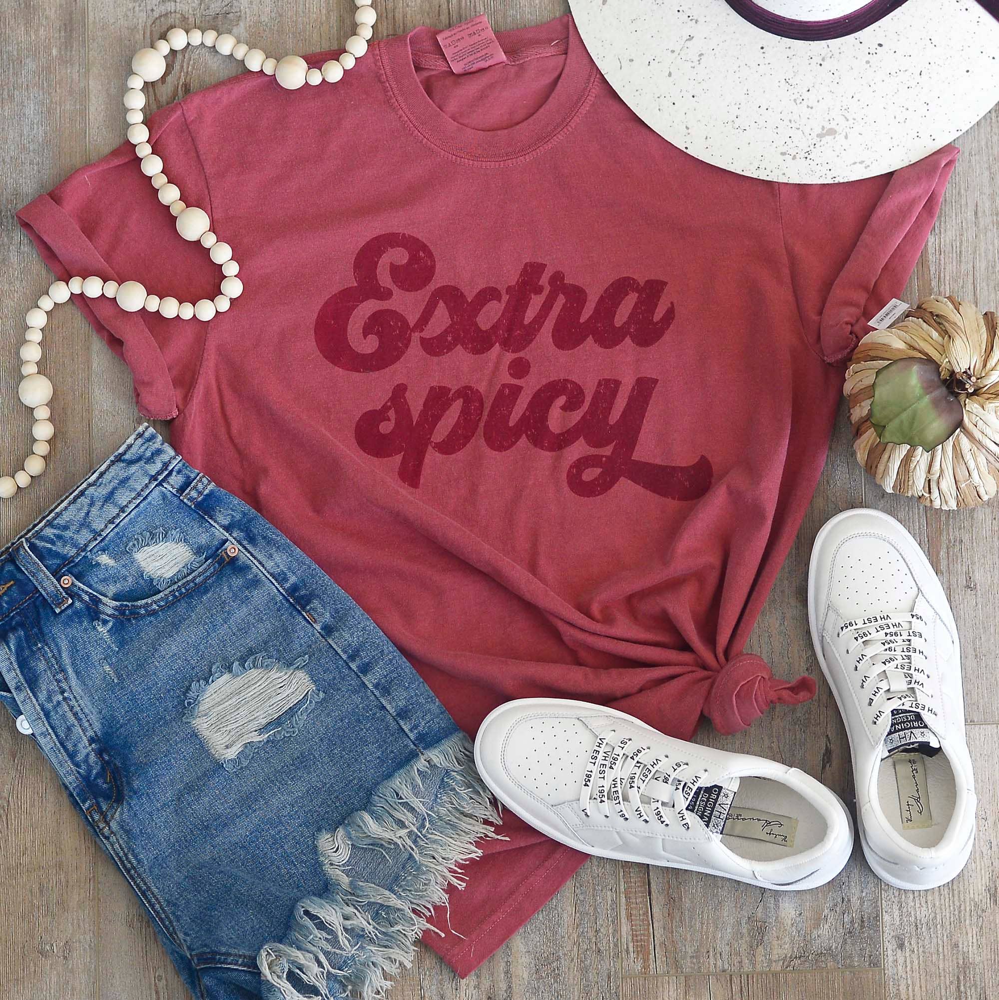 Mugsby - Wholesale Screen Printed T-Shirt - Women's - Extra Spicy Fall Shirt, Spicy Shirt, Spicy T Shirt1