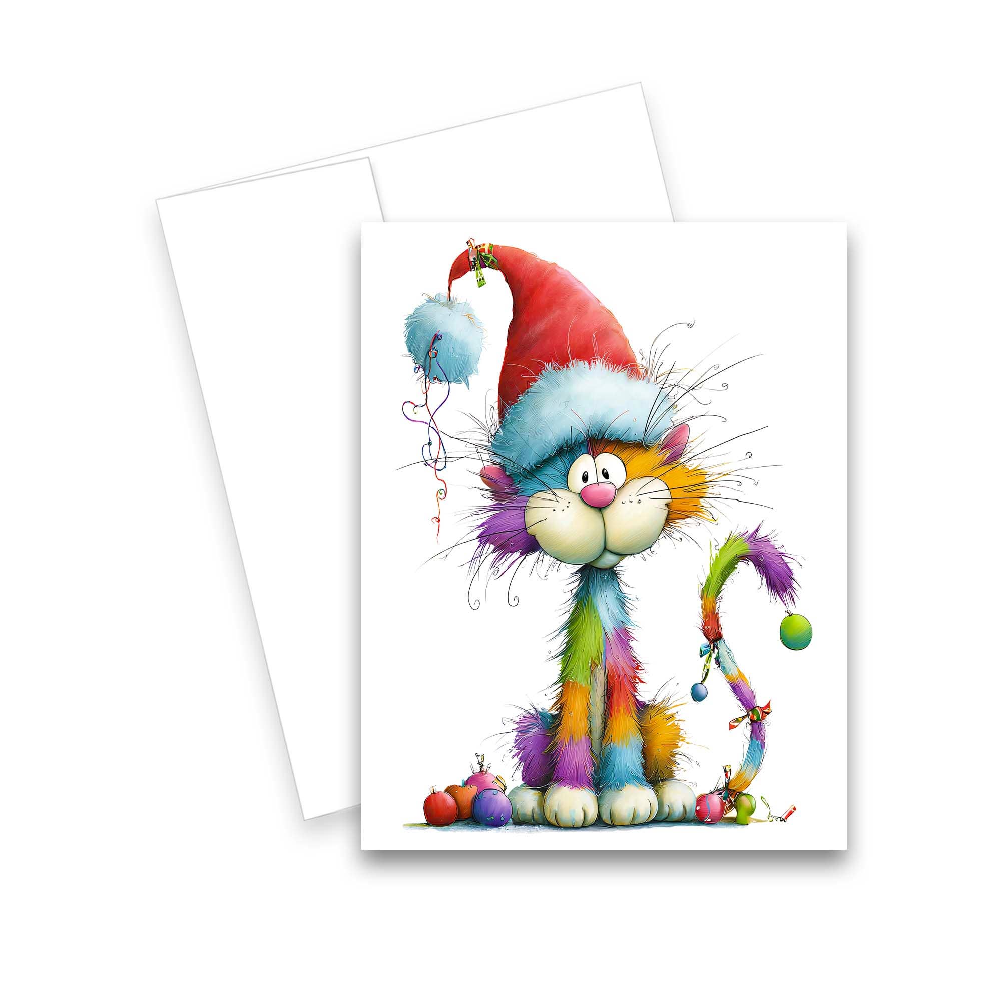 Aria Rae - Vendita all'ingrosso Biglietti di auguri di Natale - Biglietti di Auguri di Natale Divertenti con Gatti, Set di 65