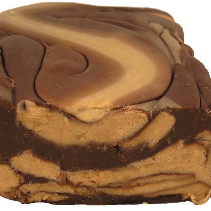 Sugar-Free Chocolate Peanut Butter Fudge - 5lb Bulk Fudge Loaf for wholesale by Country Fresh Food & Confections, Inc.