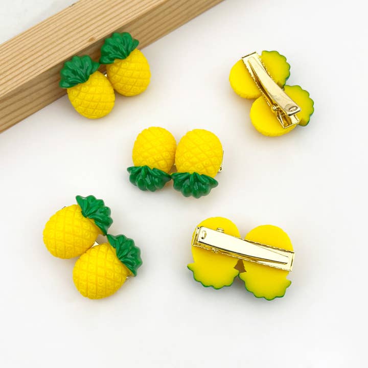 Pineapple Double Charm Hair Clip,Cute Tropical Hair Barrette and other Purchase Wholesale pineapple charms. Free Returns & Net 60 Terms on Faire trending on Faire.