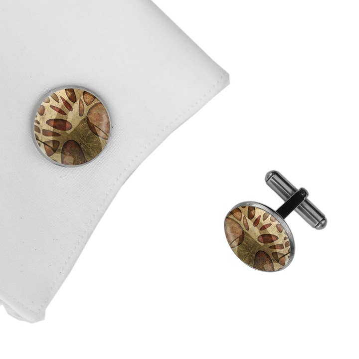Konstnärliga manschettknappar Naked Tree Circle - M207W för wholesale av Mo Resin