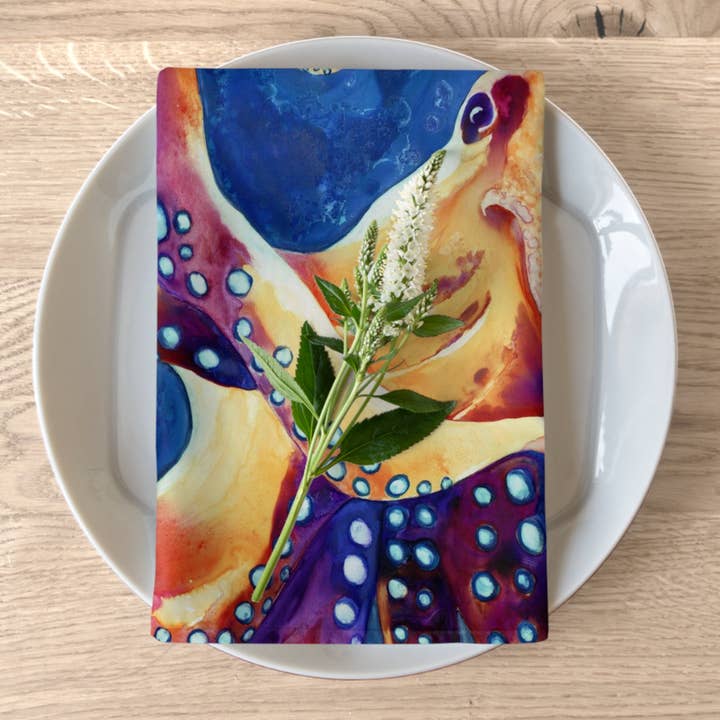 Serviettes en tissu Octopus pour la vente par Brazen Design Studio