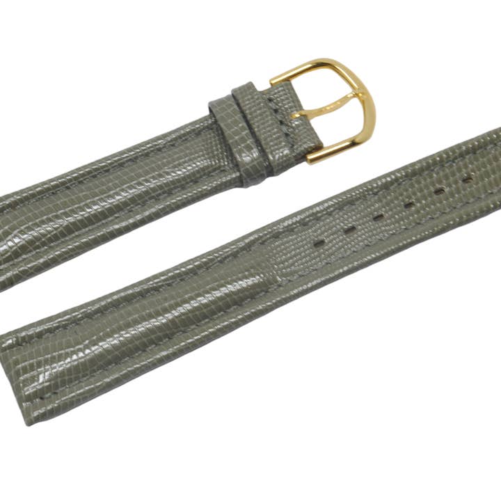 BRACELETS MONTRE ACH - Vendita all'ingrosso Cinturino/fascia per orologio - Donna - 18 mm di colore grigio. Cinturino per orologio in pelle aviatore G. lucertola