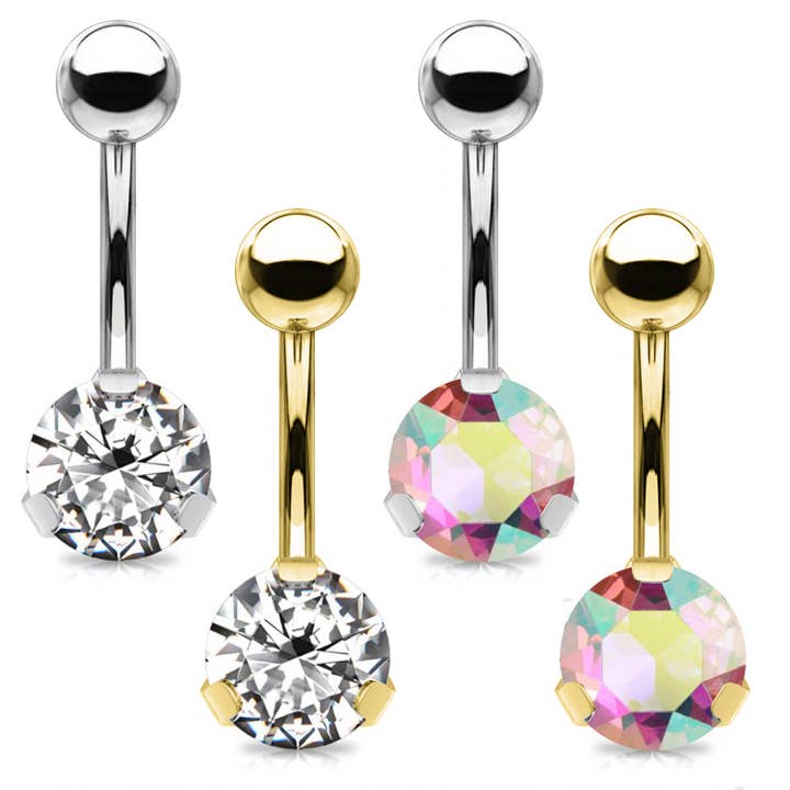 Awaken - Wholesale Belly Ring - Navel Piercing Banana Crystal - PD-0651