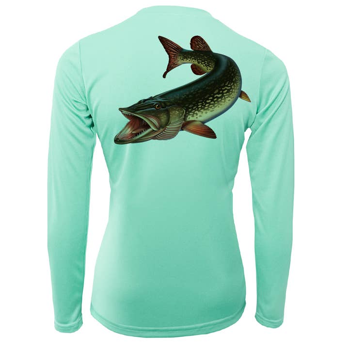 Chemise à manches longues Florida Freshwater Born Pike à manches longues UPF 50+ pour femmes pour la vente par Saltwater Born