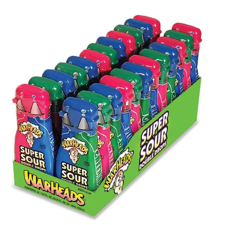 Sugar Bear Candy – Engroshandel Vingummi – Warheads Double Drops sure væskedispensere 24 ct.