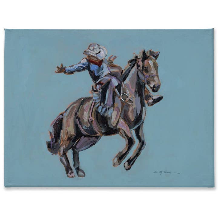 Chelsea McShane Art - Wholesale Art Print - "Rodeo Cowboy" on canvas