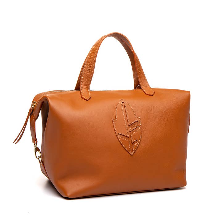 BOLSO BOWLING PIEL LISA AVELLANA para venta al por mayor de Natural State Bags