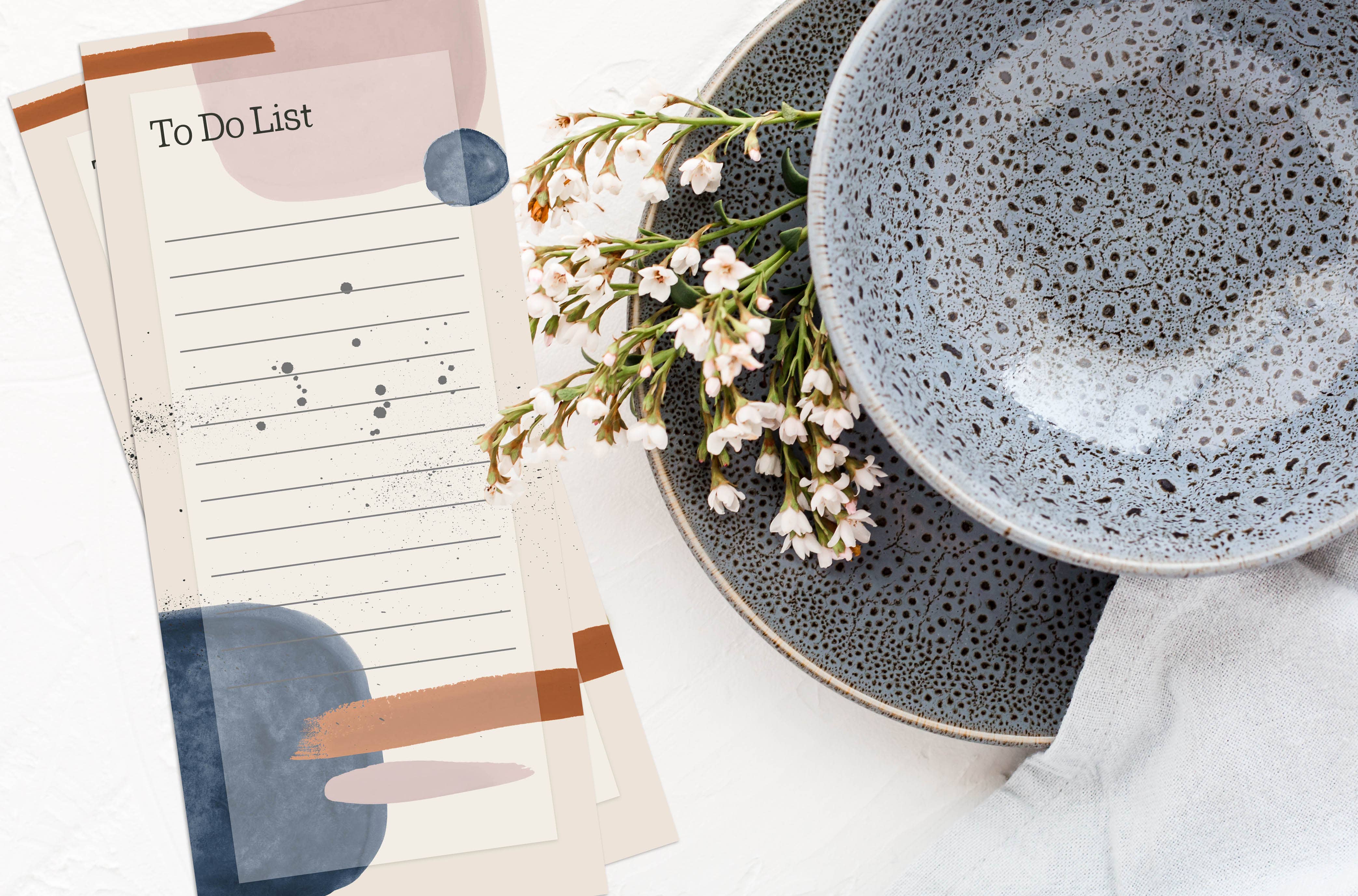 Mod Lounge Paper Company - Wholesale Notepad - Modern Blush and Blue To Do Organizational List Notepad1