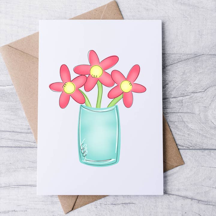Vase of Flowers Note Cards for wholesale by Mississippi Mae Monograms