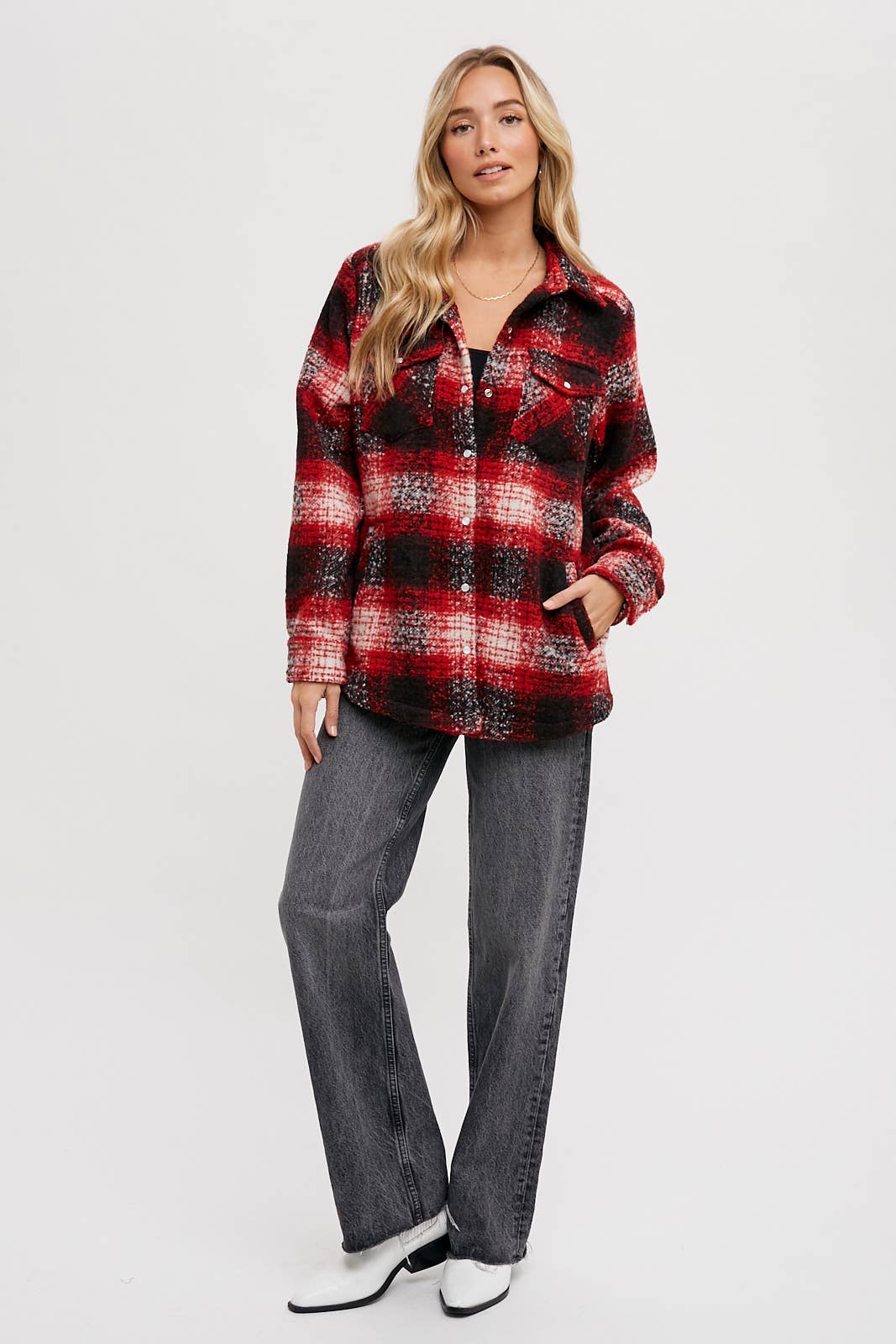 Bluivy - Wholesale Shirt Jacket/Shacket - Women's - BUTTON DOWN FLANNEL SHACKET20