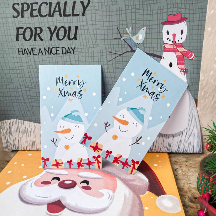 Plantish - Wholesale Gift Tag Label - Frosty Blue Christmas Tag, Sticker | Christmas Card & Label3