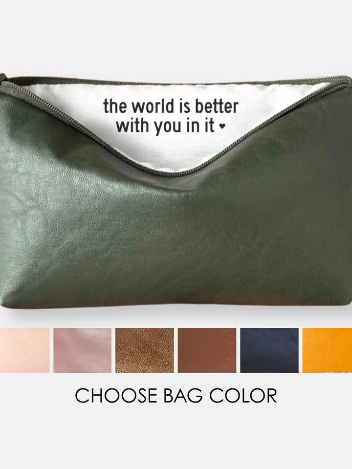 'Astuccio in Pelle Sintetica "Il Mondo è Migliore con Te" - Regali per la vendita all'ingrosso da parte di Shop Sandra Smith