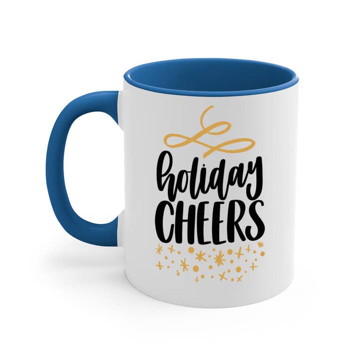 holiday cheers gold 140#- Kerstmok/koffiekopje voor wholesale door Mugs R Us