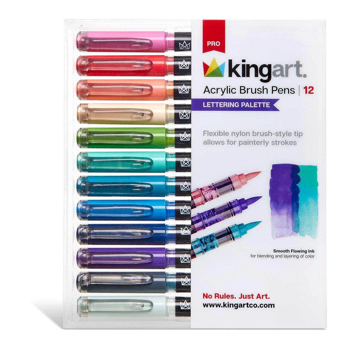 KINGART - Wholesale Marker - Acrylic Paint Brush Tip Pens - 12 Lettering Colors4
