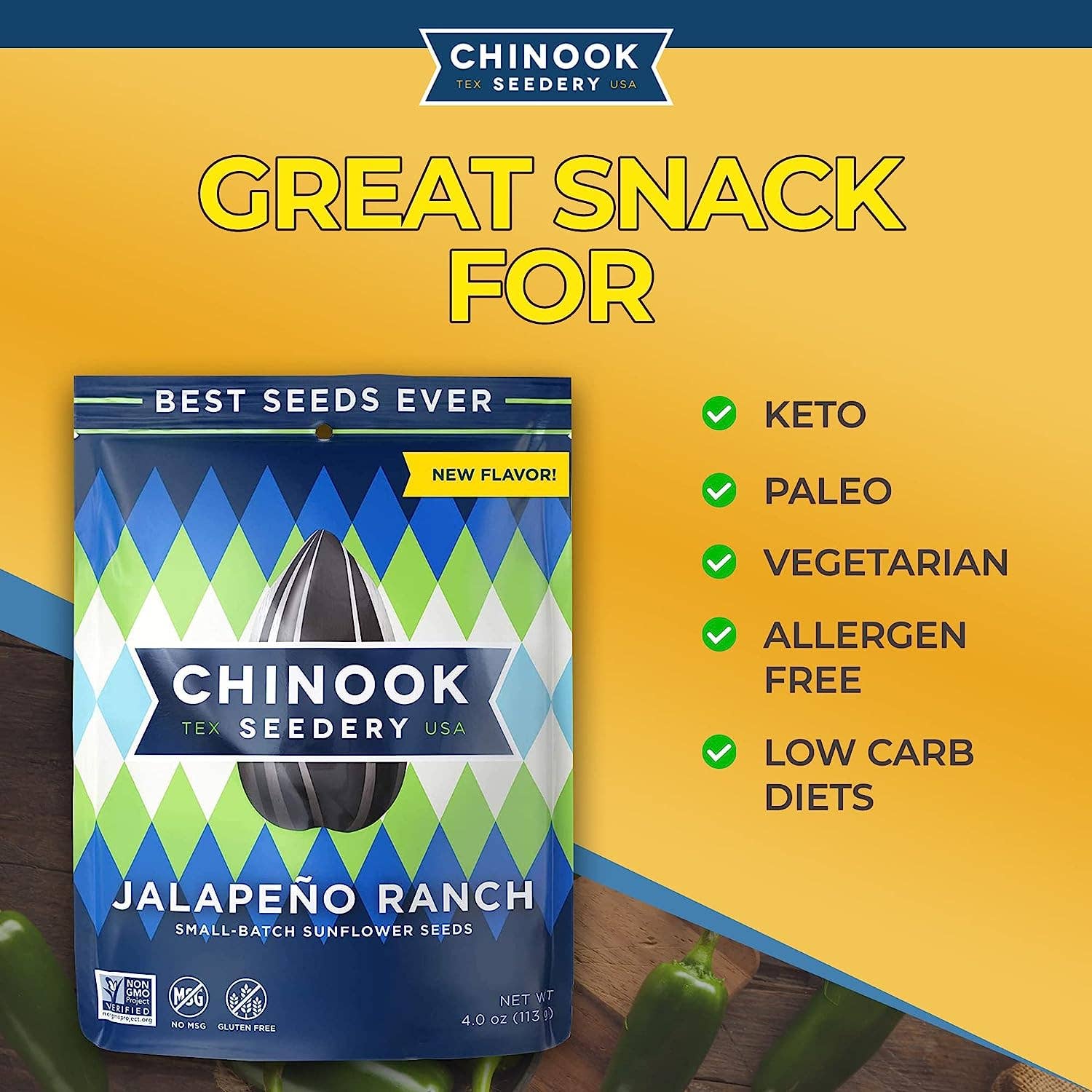 Chinook Seedery - Wholesale Seeds/Kernels - Spicy Ranch Sunflower Seeds | 1.5oz Packs | Keto Snacks2