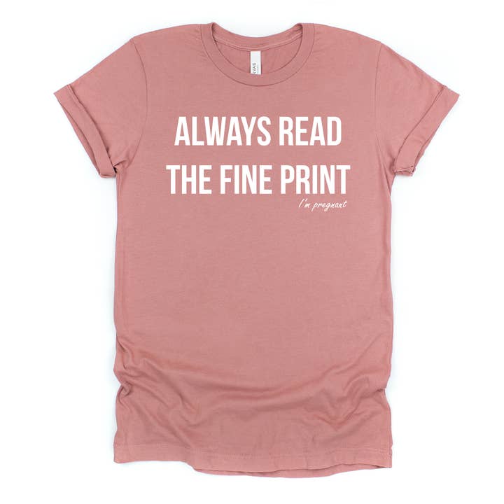 Kate & Cole Clothing – Engroshandel T-shirt med print - Dame – Læs altid det med småt, jeg er gravid